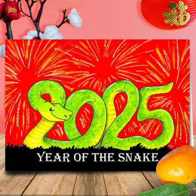 Festiva tarjeta de felicitación del año de la Serpiente 20 (Subido por el creador)