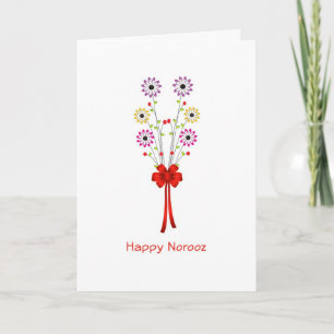 Festiva Tarjeta de felicitación del Año Nuevo Persa Norooz