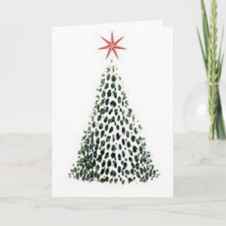 Festiva Tarjeta de felicitación del árbol de la estrella