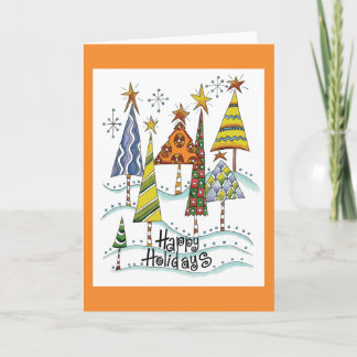 Festiva Tarjeta de felicitación del árbol de vacaciones fe