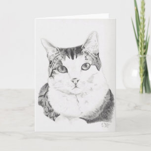 Festiva Tarjeta de felicitación del arte del gato