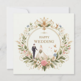 Festiva Tarjeta de felicitación del boda feliz