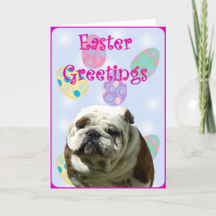 Festiva Tarjeta de felicitación del bulldog de los saludos