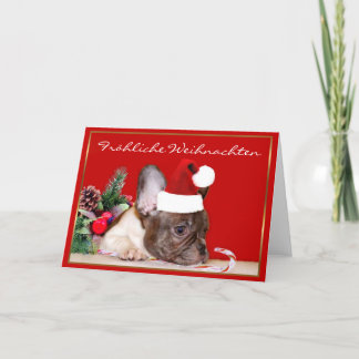 Festiva Tarjeta de felicitación del bulldog francés de