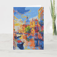Tarjeta de felicitación del Canal Veneciano al ata