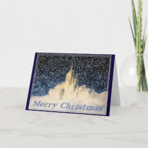 Festiva Tarjeta de felicitación del castillo de la nieve