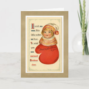 Festiva Tarjeta de felicitación del chica de la manopla