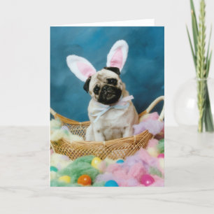 Festiva Tarjeta de felicitación del conejito de pascua del