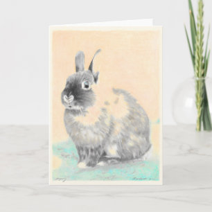 Festiva Tarjeta de felicitación del conejo de arte origina