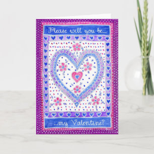 Festiva Tarjeta de felicitación del corazón de la tarjeta