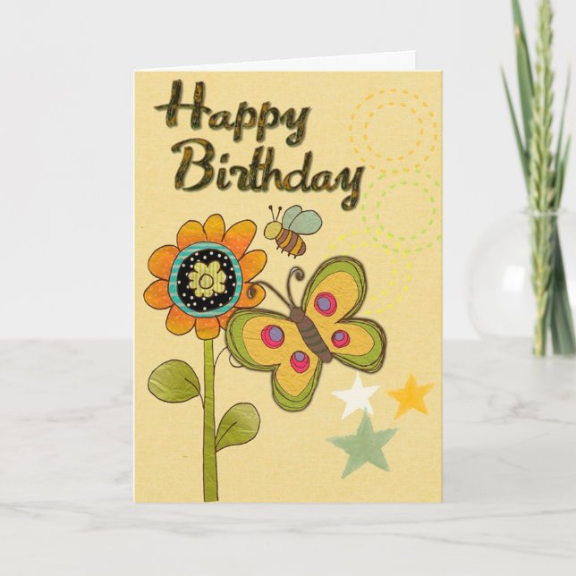 Festiva Tarjeta de felicitación del cumpleaños (Anverso)