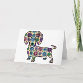 Festiva Tarjeta de felicitación del Dachshund