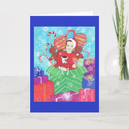 Festiva Tarjeta de felicitación del día de fiesta del