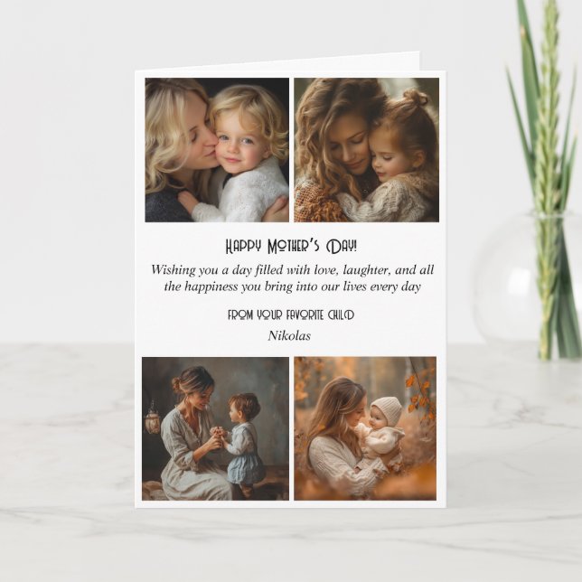 Festiva Tarjeta de felicitación del día de la madre con co (Anverso)