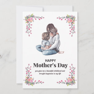 Festiva Tarjeta de felicitación del Día de la Madre Feliz