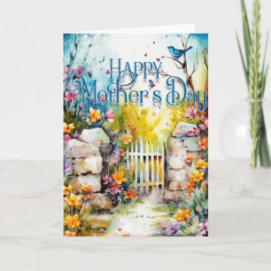 Festiva Tarjeta de felicitación del Día de la Madre - Jard