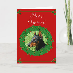 Festiva Tarjeta de felicitación del Doberman de las