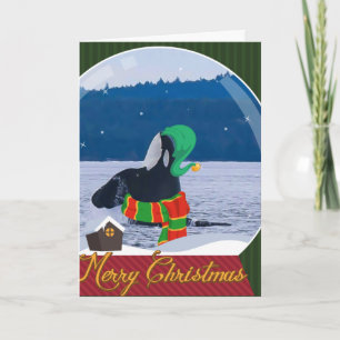 Festiva Tarjeta de felicitación del duende de la orca de