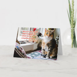 Festiva Tarjeta de felicitación del gato del día de fiesta