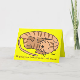 Festiva Tarjeta de felicitación del gato el dormir
