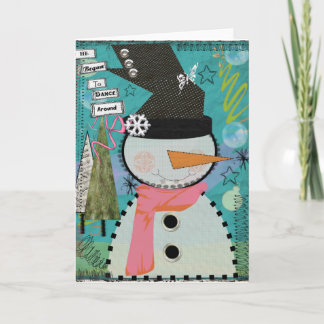 Festiva Tarjeta de felicitación del muñeco de nieve 5x7
