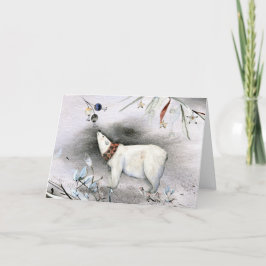Festiva Tarjeta de Felicitación del Oso Polar de Fiesta