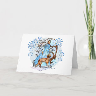 Festiva Tarjeta de felicitación del paseo del invierno