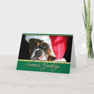 Festiva Tarjeta de felicitación del perro del boxeador de