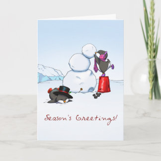 Festiva Tarjeta de felicitación del pingüino