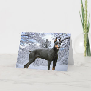 Festiva Tarjeta de felicitación del Pinscher del Doberman