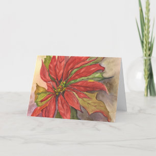 Festiva Tarjeta de felicitación del Poinsettia