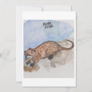 Festiva tarjeta de felicitación del río Otter