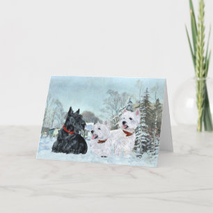 Festiva Tarjeta de Felicitación del Terrier Escocés
