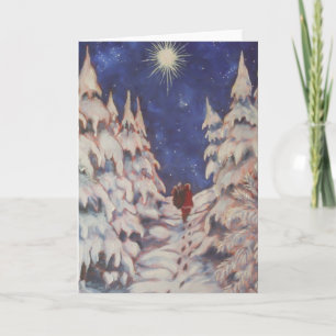 Festiva Tarjeta de felicitación del viaje de Santa