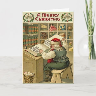 Festiva Tarjeta de felicitación del vintage de la lista de