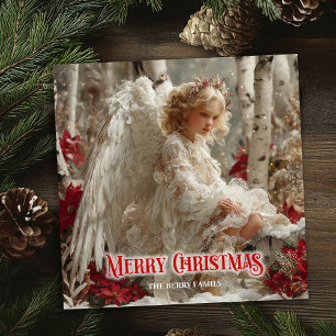 Festiva Tarjeta de felicitación digital de ángel de Navida
