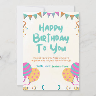 Festiva Tarjeta de felicitación digital de Personalizable
