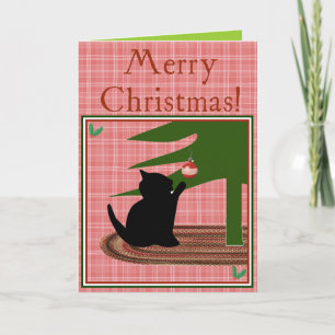 Festiva Tarjeta de felicitación divertida del gato de las