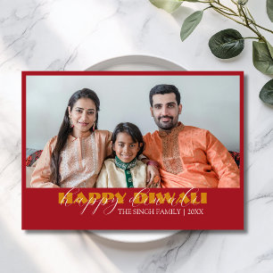 Festiva Tarjeta de felicitación Diwali feliz foto moderna