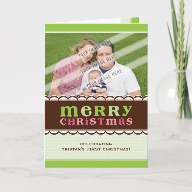 FESTIVA TARJETA DE FELICITACIÓN DOBLADA DE LA FOTO:: (Anverso)