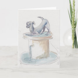 Festiva Tarjeta de felicitación "Dog Watercolor Sketch/Lon