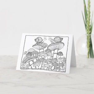 Festiva Tarjeta de felicitación - Doodle de hongos