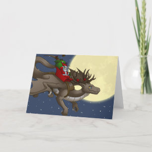 Festiva Tarjeta de felicitación Dragon para navidades
