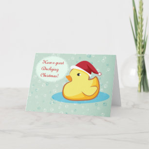 Festiva Tarjeta de felicitación ducky de goma amarilla de