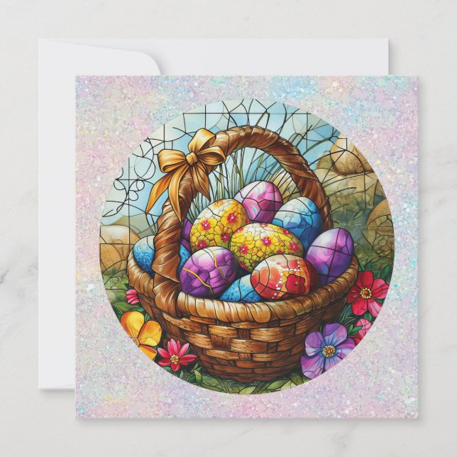 Festiva Tarjeta de felicitación Easter Basket Easter (Anverso)