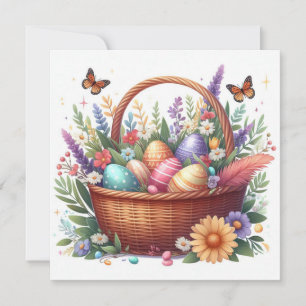 Festiva Tarjeta de felicitación Easter Basket Easter