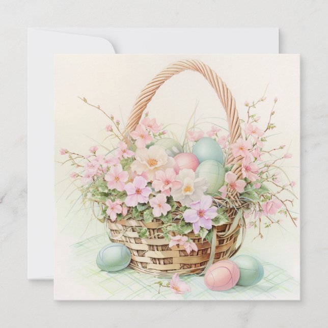 Festiva Tarjeta de felicitación Easter Basket Easter (Anverso)