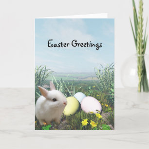 Festiva Tarjeta de felicitación Easter Bunny and Easter Eg