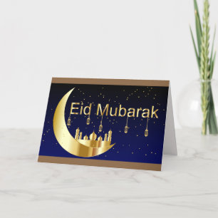 Festiva tarjeta de felicitación eid mubarak 