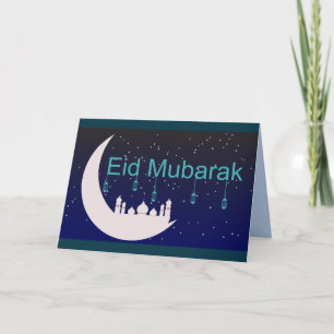 Festiva tarjeta de felicitación eid mubarak
